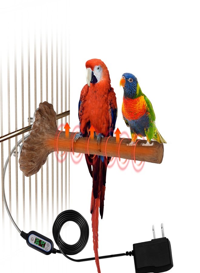WEIYOONS Heated Bird Perch Birdcage Heater Birds Warmer for Cage Adjustable Temperature Winter Birds Heater for Parrots Conure Cockatiels Parakeets Small Bird - Image 1